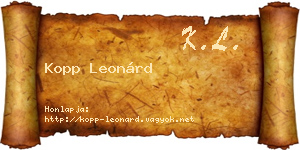 Kopp Leonárd névjegykártya